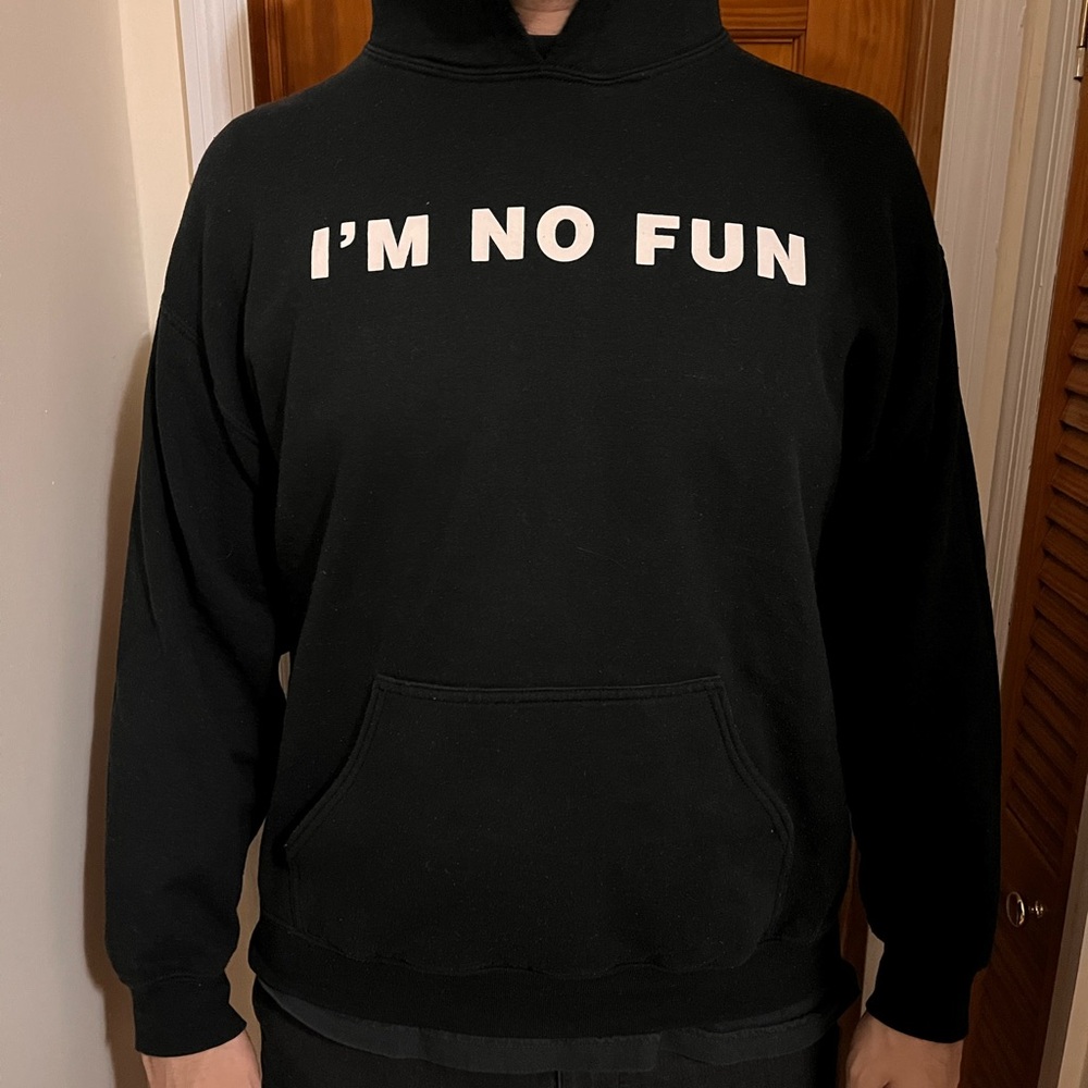 Men’s Black “I’M NO FUN” Graphic Hoodie | Size L